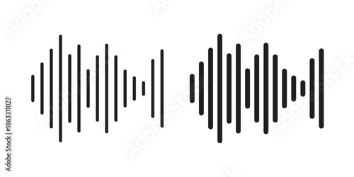 Waveform icons vector silhouette set. thin line icon pack.