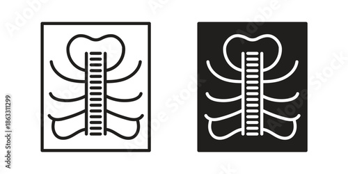 X ray icons vector silhouette set. thin line icon pack.
