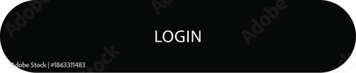 Dark login button vector with minimalist UI style, flat capsule control for web apps clean