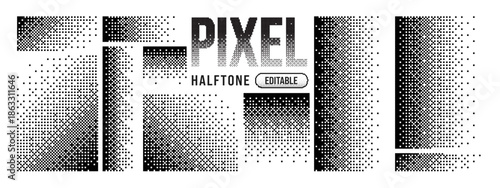 Square pattern fade for dither pixel background and dot effect line. Vector geometric shape for dust flat art and grid rectangle dissolve. Square texture icon for pattern transform simple.