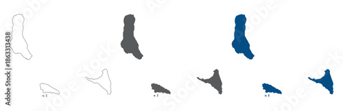 Comoros map set. Map of Comoros plain set.