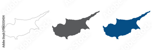 Cyprus map set. Map of Cyprus plain set.