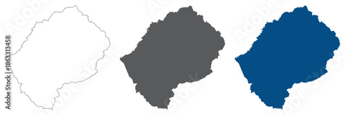 Lesotho map set. Map of Lesotho plain set.