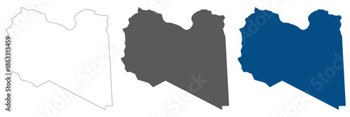 Libya map set. Map of Libya plain set.