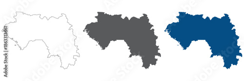 Guinea map set Map of Guinea plain set.