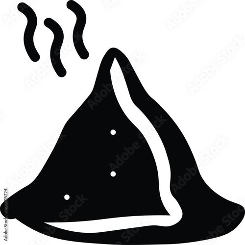 Crispy samosa vector illustration for Indian street food menus and culinary designs