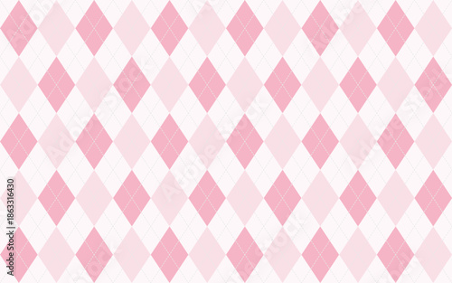 Argyle pattern seamless background in light pink for women fashion and baby clothing