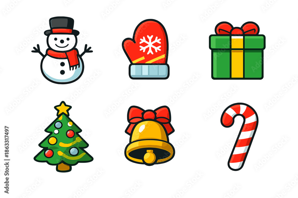 Fototapeta premium Christmas Icons Set