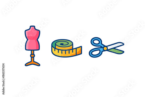 Sewing and tailoring icons