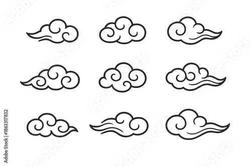 Traditional East Asian Clouds - Decorative Elements