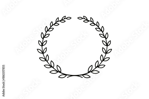 Laurel wreath on olive green background
