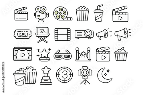 Movie and Cinema Icon Set