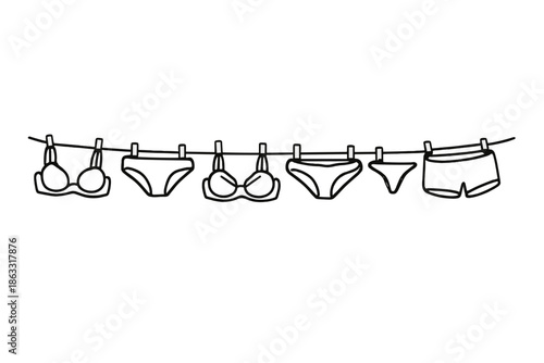 Underwear hanging on a clothesline