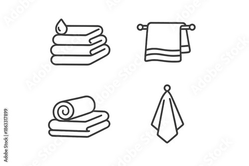Collection of stylized towel icons
