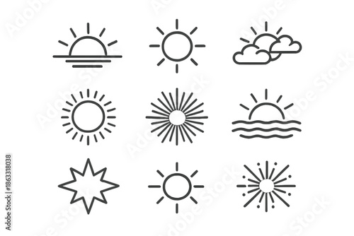 Set of Sun Icons