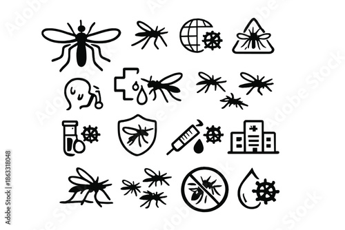 Mosquito Borne Diseases Icons