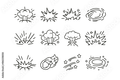 Explosion and Comic Book Sound Effect Icons