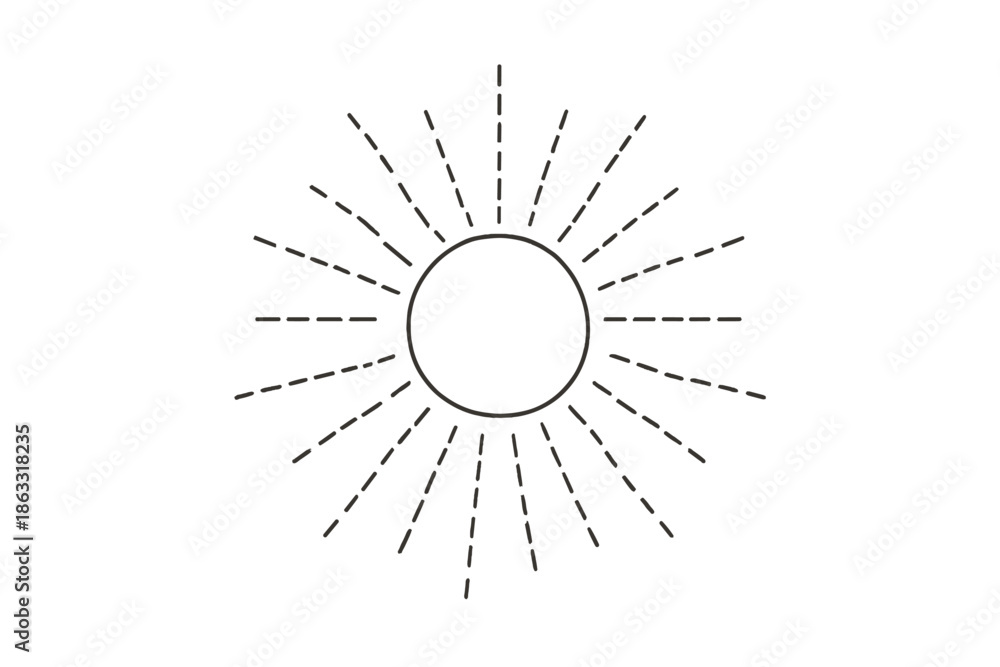 Obraz premium Abstract sun with rays on a gradient background