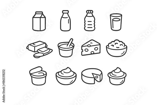 Dairy Product Icons Set