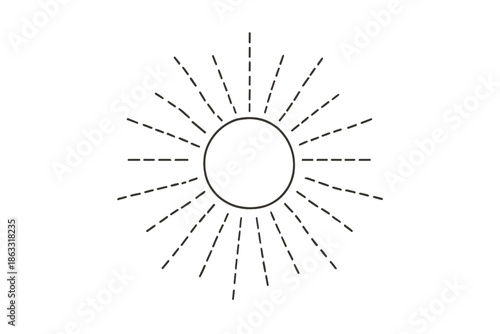 Abstract sun with rays on a gradient background