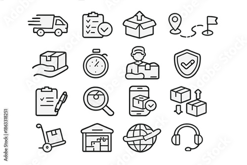 Delivery and Logistics Icon Set