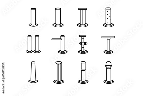 Collection of abstract cylindrical shapes