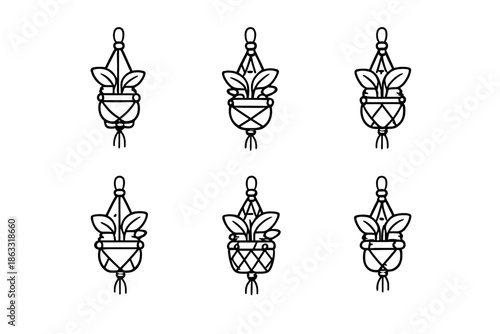 Macrame Plant Hanger Icons