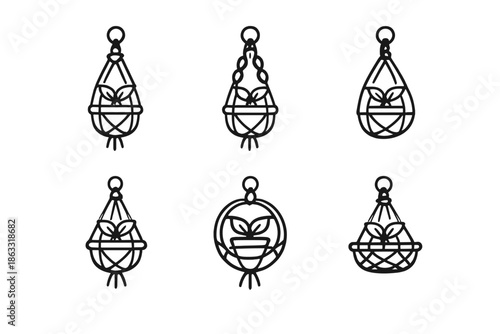 Macrame Plant Hanger Icons