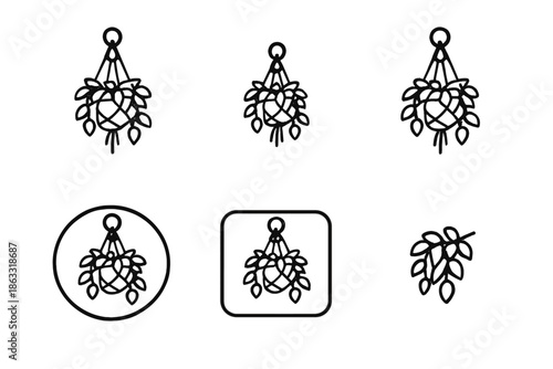 Macrame Plant Hanger Icons