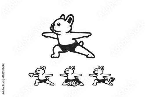 Cute French Bulldog Doing Yoga Poses