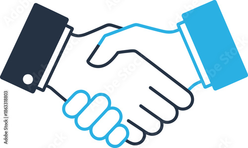 Two hands shaking in a gesture of agreement, partnership, or successful business deal, symbolizing cooperation and trust.