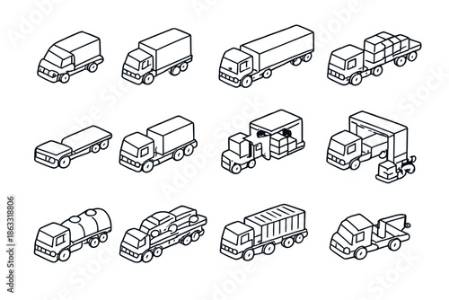 Isometric Truck Icons