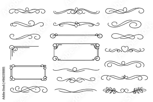 Elegant decorative flourishes and borders with a vintage feel