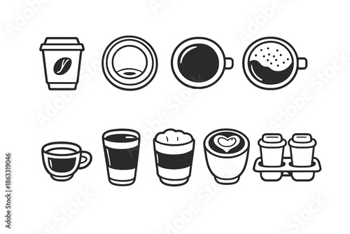 Coffee Cup Icons Set