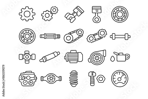 Collection of Automotive and Mechanical Icons