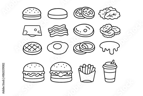 Burger Ingredients Icons