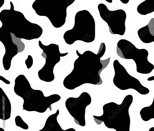 Black cow spots on white background.