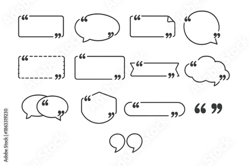 Collection of quote bubble and text box outlines