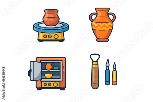 Pottery Icons Set