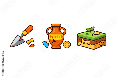 Archaeological Dig Site Icons