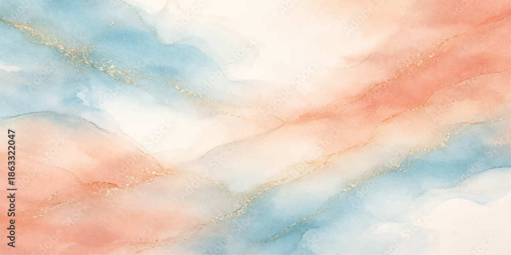 Fototapeta premium Colorful abstract watercolor sky with clouds