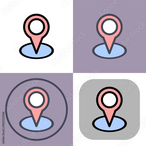 This versatile location pin icon is perfect for maps- navigation apps- and geolocation services. Its clean design and multiple variations ensure seamless integration into any project.