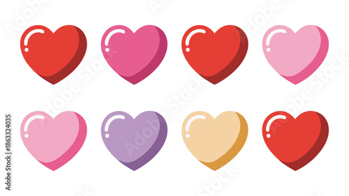 set of heart shaped balloons