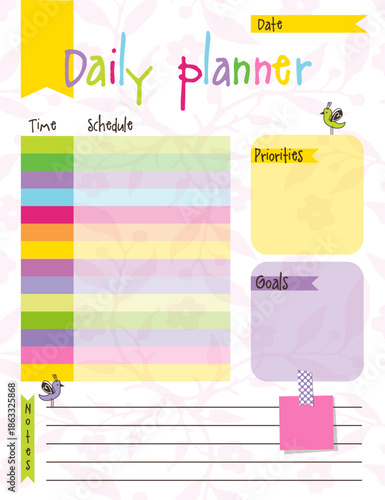 Daily Organizer Template, Notes, To do list