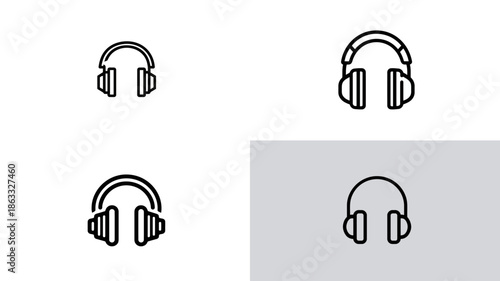 Headphone Audio Icons Set