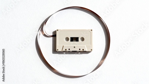 Wallpaper Mural Old white audio cassette with the tape extended to form a perfect circle around it for Groundhog Day Torontodigital.ca