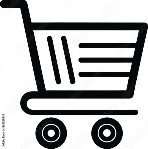 Shopping cart icon vector for online shopping and e-commerce design