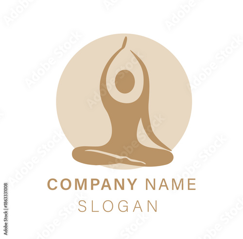 Clean and professional yoga services logo design representing meditation, wellness, mindfulness, and holistic health. Editable EPS vector suitable for yoga studios, wellness centers, spa branding