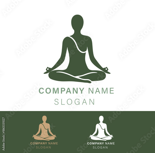 Clean and professional yoga services logo design representing meditation, wellness, mindfulness, and holistic health. Editable EPS vector suitable for yoga studios, wellness centers, spa branding