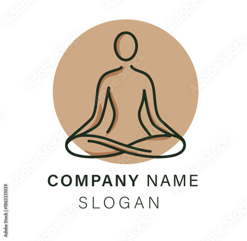Clean and professional yoga services logo design representing meditation, wellness, mindfulness, and holistic health. Editable EPS vector suitable for yoga studios, wellness centers, spa branding